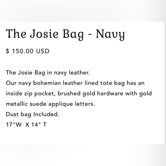 Leather Have Some Fun Today Navy Josie Tote Bag - Picture 8 of 17